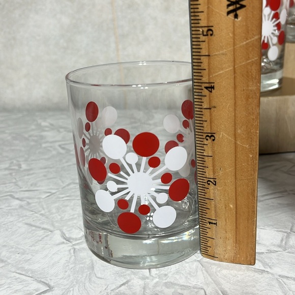 Set of 4 Crate&Barrel Atomic snowflake double old fashion glasses - Picture 5 of 8
